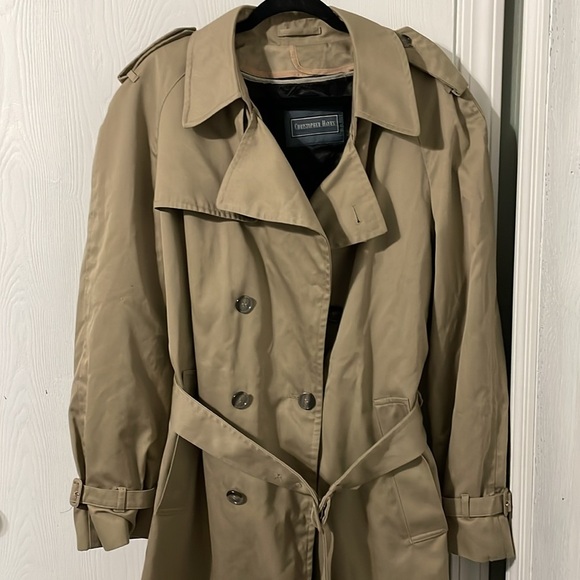 Vintage Christopher Hayes Men’s Tan Trench Coat Size 40R - Picture 2 of 16
